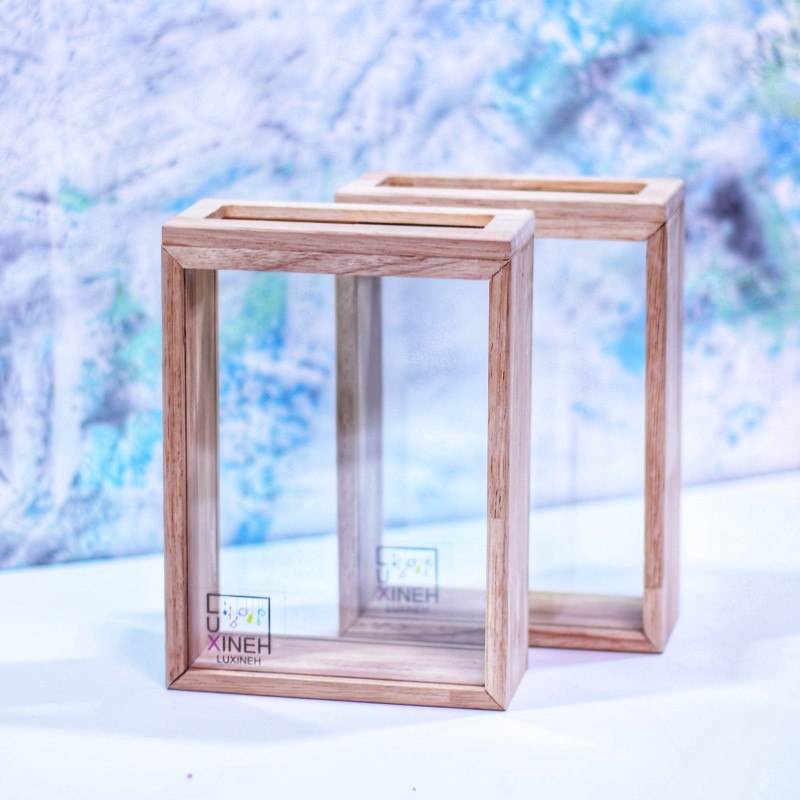 بانکه چوبی شیشه ای 2 عددی (کد 172)