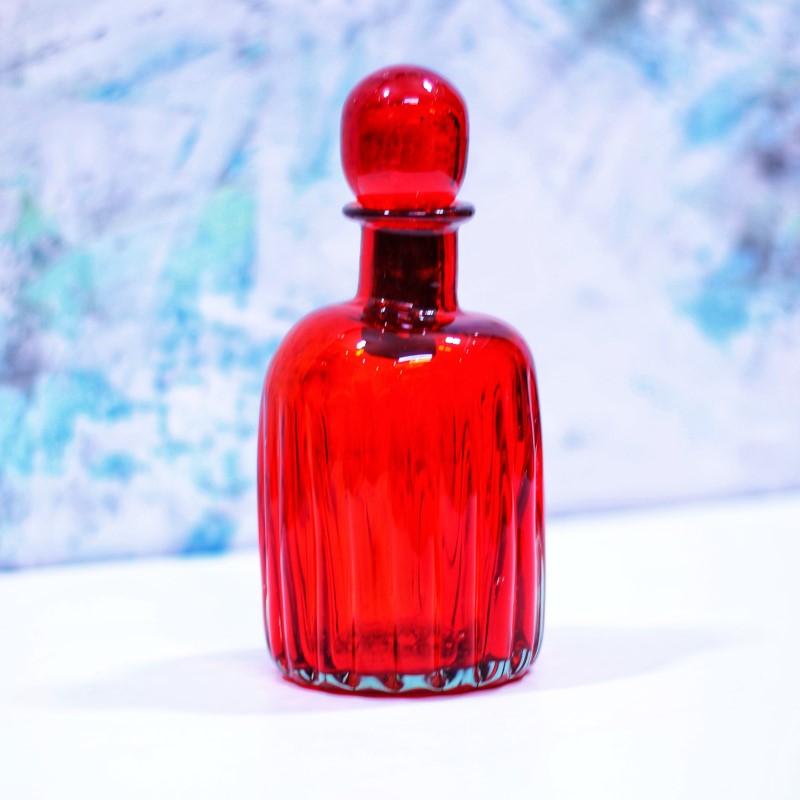 بطری شیشه ای درب حبابی قرمز (کد 190)