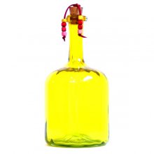 بطری شیشه ای استوانه ای طوقدار موج گردن بلند زرد
