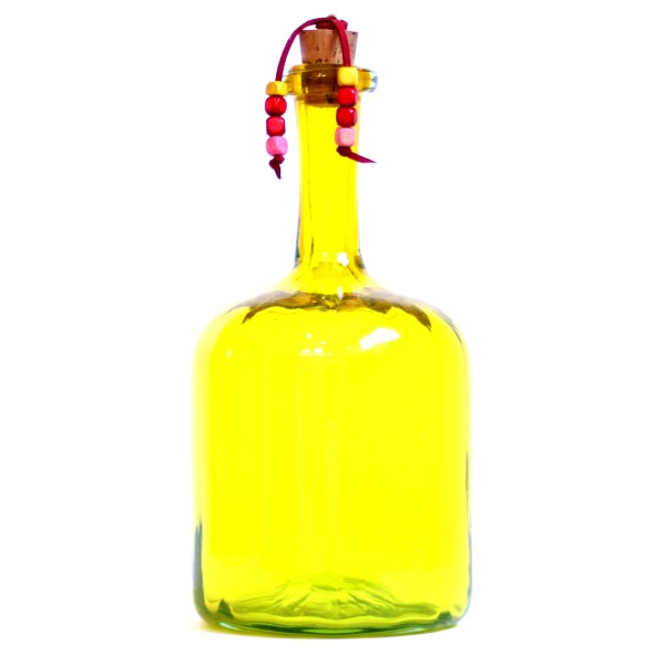 بطری استوانه ای طوقدار موج گردن بلند زرد | دکوکاف