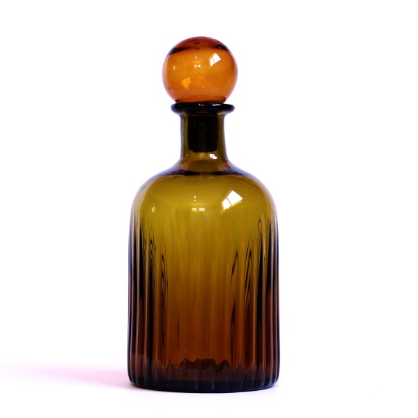 بطری استوانه شیاردار در حبابی بزرگ زیتونی | دکوکاف
