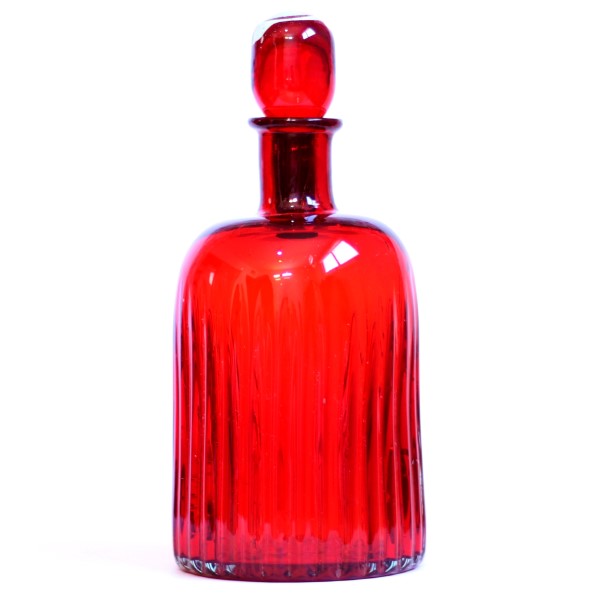 بطری استوانه شیاردار در حبابی بزرگ قرمز | دکوکاف