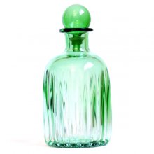 بطری شیشه ای استوانه شیاردار در حبابی کوچک سبز