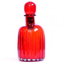 بطری شیشه ای استوانه شیاردار در حبابی کوچک قرمز