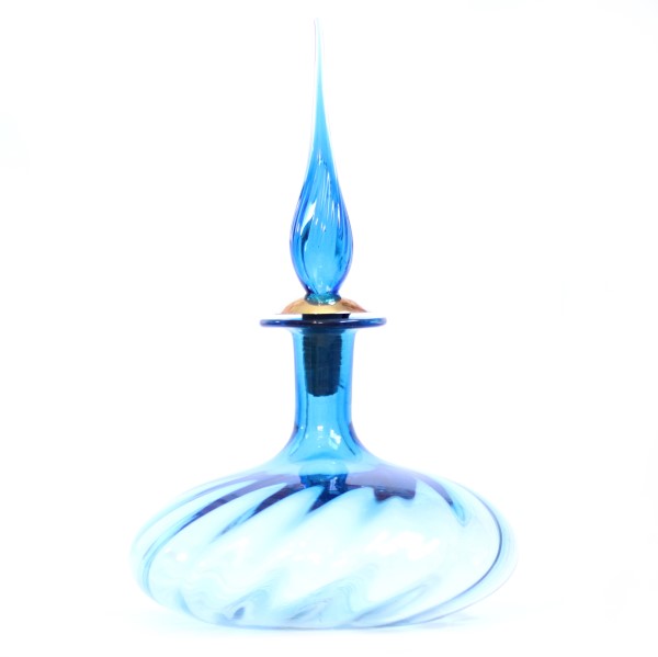 بطری موجدار در نیزه ای پهن فیروزه ای | دکوکاف