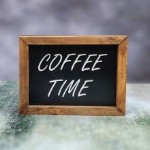تابلو چوبی دکوراتیو آشپزخانه مدل COFFEE TIME مشکی