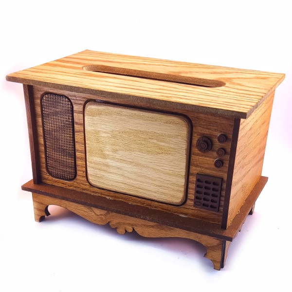 جادستمال کاغذی مدل تلویزیون قدیمی چوبی | دکوکاف