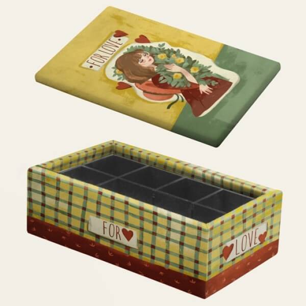 جعبه کیت باکس روکش پارچه ای سایز 3 مدل for love | دکوکاف