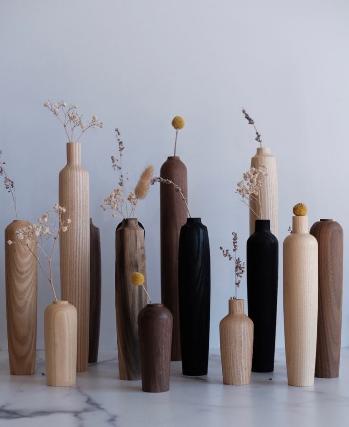 خرید گلدان چوبی فانتزی دستساز چوب گردو | دکوکاف