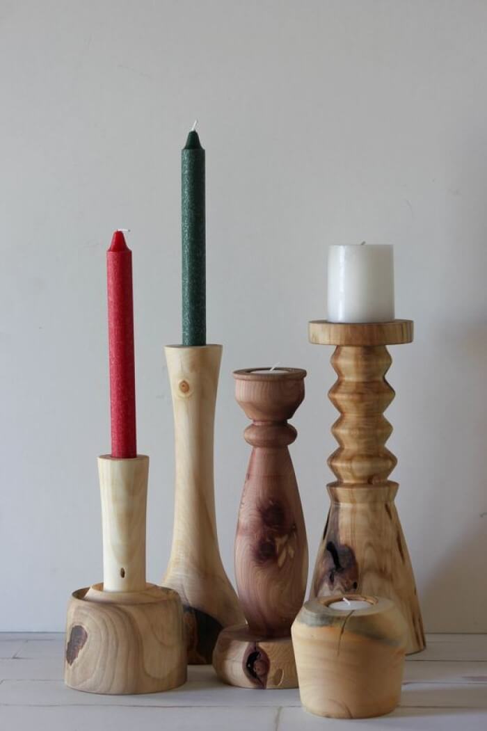 شمعدان چوبی سفید | دکوکاف
