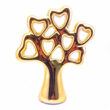 مجسمه درخت سرامیکی قلبی طلایی