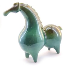 مجسمه سرامیکی اسب سبز
