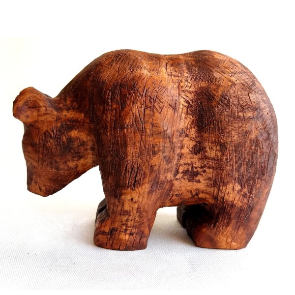 مجسمه چوبی خرس قهوه ای | دکوکاف